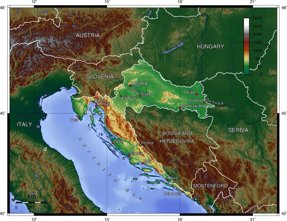 نقشہ کے سلووینیا topographic