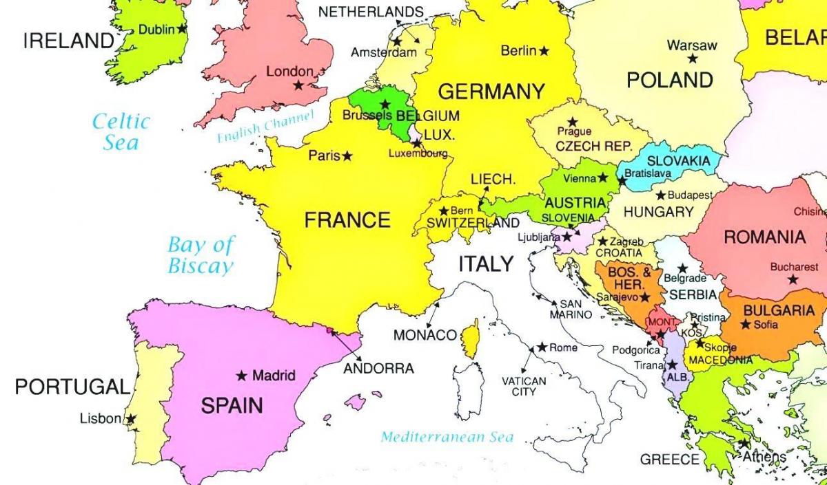 یورپ کا نقشہ دکھا سلووینیا